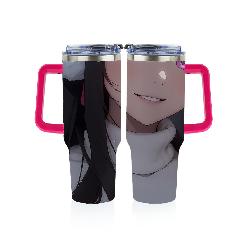 （画像用） 鬼滅の刃（きめつのやいば）竈門 禰󠄀豆子／かまど ねずこ Kamado Nezuko 1200ｍLフルプリント車用タンブラー